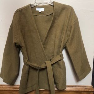 Madewell textured olive wrap jacket